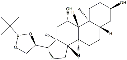 (20S)-20,21-[(tert-Butylboranediyl)bis(oxy)]-5α-pregnane-3α,11β-diol structure