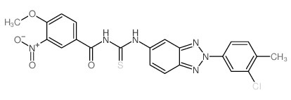 N-[[2-(3-chloro-4-methylphenyl)benzotriazol-5-yl]carbamothioyl]-4-methoxy-3-nitrobenzamide结构式