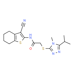 Acetamide, N-(3-cyano-4,5,6,7-tetrahydrobenzo[b]thien-2-yl)-2-[[4-methyl-5-(1-methylethyl)-4H-1,2,4-triazol-3-yl]thio]- (9CI) structure