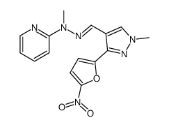 1-methyl-3-(5-nitro-furan-2-yl)-1H-pyrazole-4-carbaldehyde methyl-pyridin-2-yl-hydrazone Structure