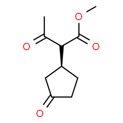 Cyclopentaneacetic acid,-alpha--acetyl-3-oxo-, methyl ester, (1S)- (9CI)结构式