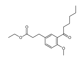 ethyl 3-(3-hexanoyl-4-methoxyphenyl)propanoate结构式