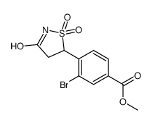 3-溴-4-(1,1-二氧化物-3-氧代异噻唑啉-5-基)苯甲酸甲酯结构式