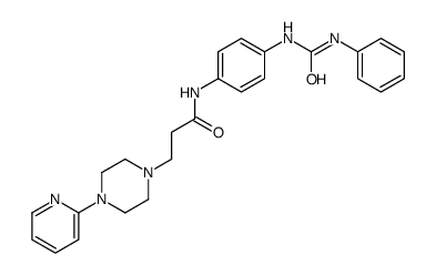 1-Piperazinepropanamide, N-(4-(((phenylamino)carbonyl)amino)phenyl)-4- (2-pyridinyl)- Structure