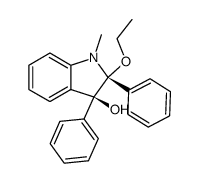 r-2-Ethoxy-t-3-hydroxy-1-methyl-2,3-diphenylindolin Structure