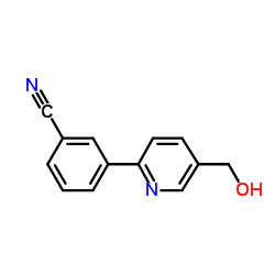 3-[5-(HydroxyMethyl)-2-pyridyl]benzonitrile structure