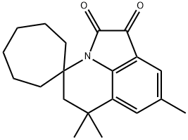 6',6',8'-三甲基-5',6'-二氢螺[环庚烷酮-1,4'-吡咯并[3,2,1-ij]喹啉]-1',2'-二酮结构式