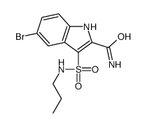 5-bromo-3-(propylsulfamoyl)-1H-indole-2-carboxamide结构式