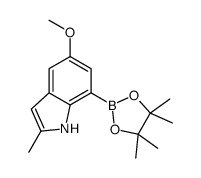 5-methoxy-2-methyl-7-(4,4,5,5-tetramethyl-1,3,2-dioxaborolan-2-yl)-1H-indole结构式