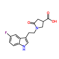 1-[2-(5-Fluoro-1H-indol-3-yl)ethyl]-5-oxo-3-pyrrolidinecarboxylic acid Structure