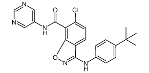 3-(4-tert-butylphenylamino)-6-chloro-N-(pyrimidin-5-yl)benzo[d]isoxazole-7-carboxamide Structure