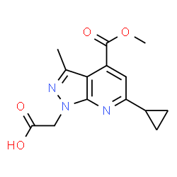 [6-Cyclopropyl-4-(methoxycarbonyl)-3-methyl-1H-pyrazolo[3,4-b]pyridin-1-yl]acetic acid结构式