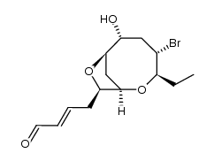 (E)-4-((1R,3R,4S,6R,7R,9R)-4-bromo-3-ethyl-6-hydroxy-2,8-dioxabicyclo[5.2.1]decan-9-yl)but-2-enal结构式