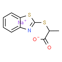 2-(Benzothiazol-2-ylthio)propionic acid sodium salt结构式