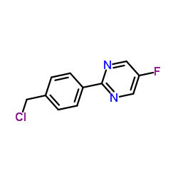 2-[4-(Chloromethyl)phenyl]-5-fluoropyrimidine structure