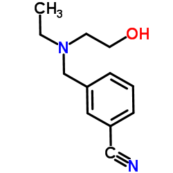 3-{[Ethyl(2-hydroxyethyl)amino]methyl}benzonitrile structure