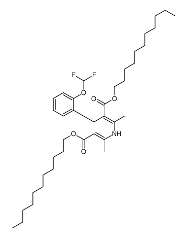 diundecyl 4-[2-(difluoromethoxy)phenyl]-2,6-dimethyl-1,4-dihydropyridine-3,5-dicarboxylate结构式