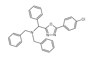 N,N-dibenzyl-1-(5-(4-chlorophenyl)-1,3,4-oxadiazol-2-yl)-1-phenylmethanamine Structure