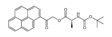 tert-butyl (S)-1-((2-oxo-2-(pyren-3-yl)ethoxy)carbonyl)ethylcarbamate结构式