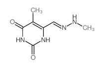 4-Pyrimidinecarboxaldehyde,1,2,3,6-tetrahydro-5-methyl-2,6-dioxo-, 4-(2-methylhydrazone) structure