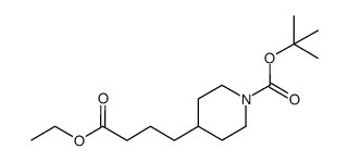 4-(3-ethoxycarbonyl-propyl)-piperidine-1-carboxylic acid tert-butyl ester结构式