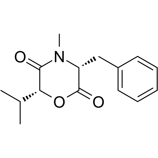 (3R,6R)-4-methyl-6-(1-methylethyl)-3-phenylmethyl-1,4-perhydrooxazine-2,5-dione picture