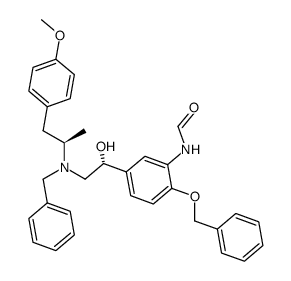 N-[5-[(1R)-Hydroxy-2-[[(1R)-methyl-2-(4-methoxyphenyl)ethyl](phenylmethyl)amino]ethyl]-2-(phenylmethoxy)phenyl]-formamide Structure