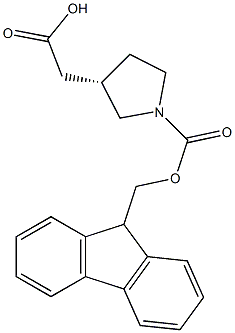 (S)-2-(1-(((9H-fluoren-9-yl)methoxy)carbonyl)pyrrolidin-3-yl)acetic acid结构式