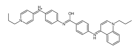 N-[4-[(1-propylpyridin-1-ium-4-yl)amino]phenyl]-4-[(1-propylquinolin-1-ium-4-yl)amino]benzamide Structure