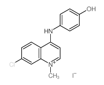 Quinolinium,7-chloro-4-[(4-hydroxyphenyl)amino]-1-methyl-, iodide (1:1)结构式