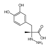 (2R)-3-(3,4-dihydroxyphenyl)-2-hydrazinyl-2-methylpropanoic acid structure