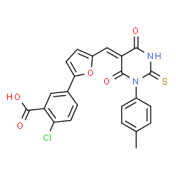 2-chloro-5-{5-[(1-(4-methylphenyl)-4,6-dioxo-2-thioxotetrahydro-5(2H)-pyrimidinylidene)methyl]-2-furyl}benzoic acid picture