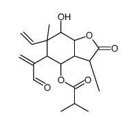 2-Methylpropanoic acid 6-vinyl-5-(1-formylvinyl)octahydro-7-hydroxy-3,6-dimethyl-2-oxobenzofuran-4-yl ester structure