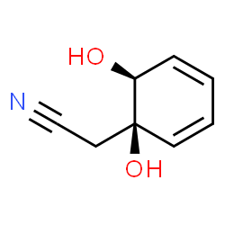 2,4-Cyclohexadiene-1-acetonitrile, 1,6-dihydroxy-, (1R,6S)-rel- (9CI) structure