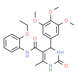 N-(2-ethoxyphenyl)-6-methyl-2-oxo-4-(3,4,5-trimethoxyphenyl)-1,2,3,4-tetrahydropyrimidine-5-carboxamide结构式