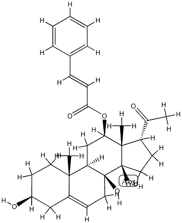 (17α)-3β,8,14β-Trihydroxy-12β-(3-phenylpropenoyloxy)pregna-5-ene-20-one structure