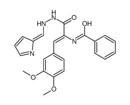 N-[1-(3,4-dimethoxyphenyl)-3-oxo-3-[2-(pyrrol-2-ylidenemethyl)hydrazinyl]prop-1-en-2-yl]benzamide结构式