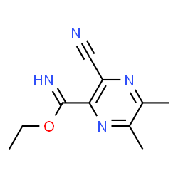 Pyrazinecarboximidic acid, 3-cyano-5,6-dimethyl-, ethyl ester (9CI) Structure