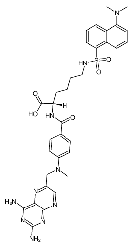 N(alpha)-(4-amino-4-deoxy-N(10)-methylpteroyl)-N-(epsilon)-(5-(N,N-dimethylamino)-1-naphthalenesulfonyl)lysine结构式