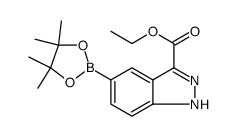 1H-Indazole-3-carboxylic acid, 5-(4,4,5,5-tetramethyl-1,3,2-dioxaborolan-2-yl)-, ethyl ester Structure