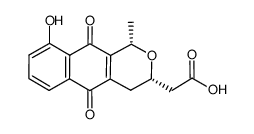 (1S,3S)-3,4,5,10-tetrahydro-9-hydroxy-1-methyl-5,10-dioxo-1H-naphtho[2,3-c]pyran-3-acetic acid结构式