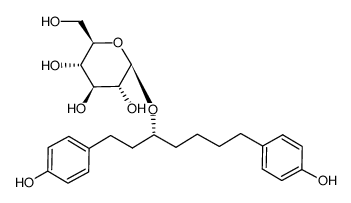 (3R)-1,7-Bis-(4-hydroxyphenyl)-3-heptanol 3-O-β-D-glucopyranoside structure