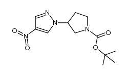 3-(4-硝基-1H-吡唑-1-基)吡咯烷-1-甲酸叔丁酯结构式