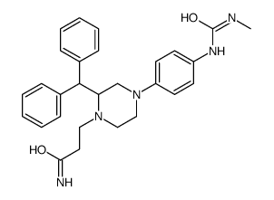 1-Piperazinepropanamide, 4-(diphenylmethyl)-N-(4-(((methylamino)carbon yl)amino)phenyl)- structure