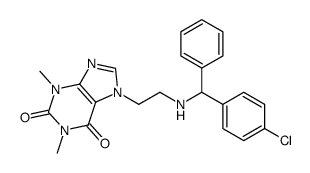 7-[2-[[(4-chlorophenyl)-phenylmethyl]amino]ethyl]-1,3-dimethylpurine-2,6-dione结构式