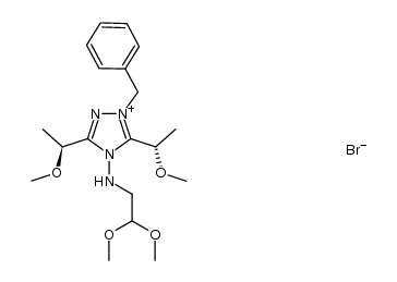 1-benzyl-4-[(2,2-dimethoxyethyl)amino]-3,5-bis[(1S)-1-methoxyethyl]-4H-1,2,4-triazol-1-ium bromide Structure