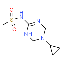 N-(5-Cyclopropyl-1,4,5,6-tetrahydro-1,3,5-triazin-2-yl)methanesulfonamide结构式