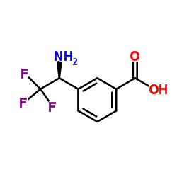 3-[(1S)-1-Amino-2,2,2-trifluoroethyl]benzoic acid structure