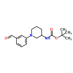 2-Methyl-2-propanyl [1-(3-formylphenyl)-3-piperidinyl]carbamate Structure