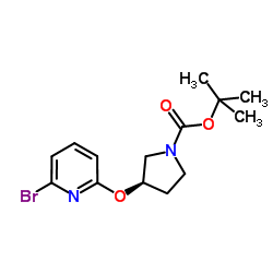 2-Methyl-2-propanyl (3R)-3-[(6-bromo-2-pyridinyl)oxy]-1-pyrrolidinecarboxylate图片